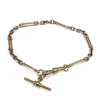 9ct Yellow and White Gold Fob Style Bracelet