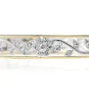 9ct Yellow and White Gold Diamond Floral Filigree Bangle