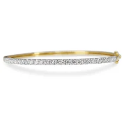 18ct Yellow and White Gold Hinged 2.00ct Diamond Bangle