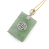 14ct Yellow and White Gold Jade and Diamond Necklace