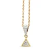 10ct Yellow and White Gold Trillion Diamond Solitaire Pendant