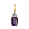14ct Yellow and White Gold Emerald Cut Amethyst and Diamond Enhancer Pendant