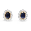 18ct Yellow and White Gold Sapphire and Diamond Earrings