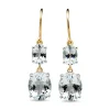 9ct Yellow and White Gold Aquamarine Drop Earrings