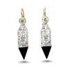 18ct Yellow and White Gold Antique Onyx and Diamond Earrings