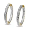 14ct Yellow and White Gold Diamond Pavè Hoop Earrings