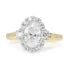 18ct Yellow and White Gold Oval Halo Diamond Ring