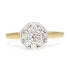 9ct Yellow and White Gold Hexagon Cluster Ring