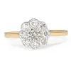 9ct Yellow and White Gold Diamond Daisy Ring