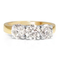 18ct Yellow and White Gold 3 Stone Diamond Ring
