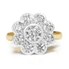 18ct Yellow and White Gold Daisy Diamond Ring