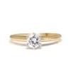 18ct Yellow and White Gold Solitaire Diamond Ring