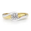 18ct Yellow and White Gold Twist Diamond Ring