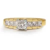 14ct Yellow and White Gold Princess Cut Diamond Ring