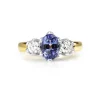 18ct Yellow and White Gold 3 Stone Sapphire and Diamond Ring