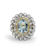 18ct Yellow and White Gold Aquamarine and Diamond Halo Ring