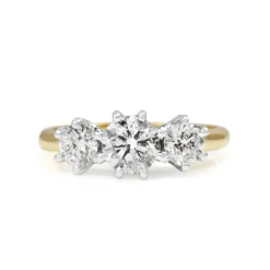18ct Yellow and White Gold 3 Stone Diamond Ring