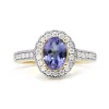 10ct Yellow and White Gold Tanzanite and Diamond Ring