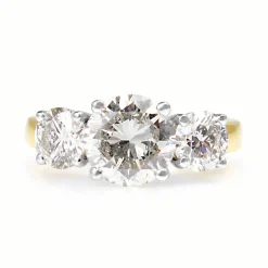 18ct Yellow and White Gold 3 Stone Diamond Ring