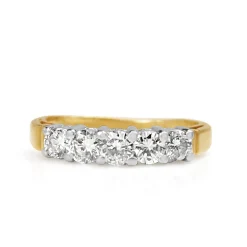 14ct Yellow and White Gold 5 Stone Diamond Ring
