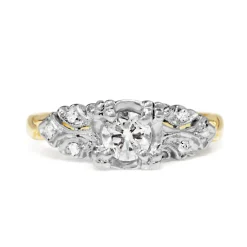 14ct Yellow and White Gold Vintage Diamond Ring