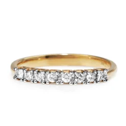9ct Yellow and White Gold Fine Diamond Band
