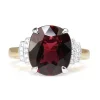 18ct Yellow and White Gold Garnet and Diamond Ring