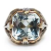 14ct Yellow and White Gold Art Deco Aquamarine Ring