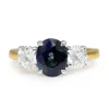 18ct Yellow and White Gold Sapphire and Diamond 3 Stone Ring