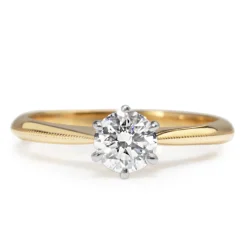 18ct Yellow and White Gold .50ct Diamond Solitaire ring