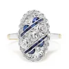 18ct Yellow and White Gold Art Deco Old Cut Diamond and Sapphire Ring