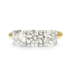 18ct Yellow and White Gold 3 Stone Diamond Ring