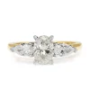 18ct Yellow and White Gold Oval and Pear Shape 3 Stone Ring