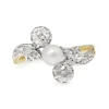 18ct Yellow and White Gold Antique Pearl and Diamond 'Moi et Toi' Ring