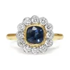 18ct Yellow and White Gold Sapphire and Diamond Daisy Ring