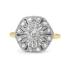 18ct Yellow and White Gold Art Deco Old and Rose Cut Diamond Ring
