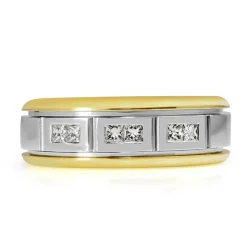18ct Yellow and White Gold Diamond Band