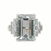 18ct Yellow and White Gold Aquamarine and Diamond Art Deco Style Ring