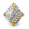 9ct Yellow and White Gold Cluster Ring