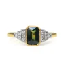18ct Yellow and White Gold Green Sapphire and Diamond Ring