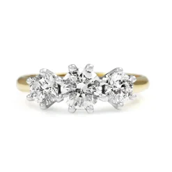 18ct Yellow and White Gold 3 Stone Diamond Ring