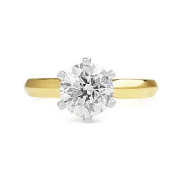 18ct Yellow and White Gold 1.65ct Diamond Solitaire Ring