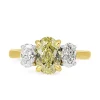 18ct Yellow and White Gold Yellow and White Oval Diamond Ring