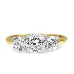 18ct Yellow and White Gold 1.70ct Diamond 3 Stone Ring