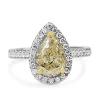 18ct Yellow and White Gold Yellow Pear Diamond Halo Ring