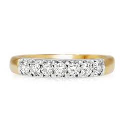 9ct Yellow and White Gold Diamond Band