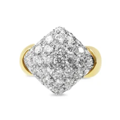 18ct Yellow and White Gold Cubic Zirconia Cocktail Ring