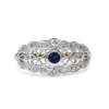 9ct Yellow and White Gold Sapphire and Diamond Vintage Style Ring