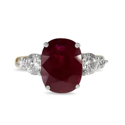 18ct Yellow and White Gold Ruby And Diamond 5 Stone Ring