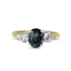 18ct Yellow and White Gold Oval Sapphire and Diamond 5 Stone Ring